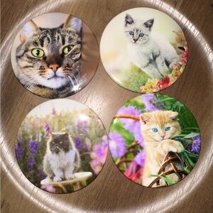Coasters: Set of Four Cat-Themed